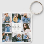 Family Monogram Calligrafie 16 Foto Sleutelhanger (Achterkant)