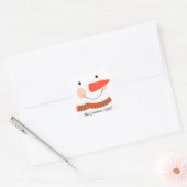 Family monogram Christmas Day|Snowman Vierkante Sticker (Envelop)