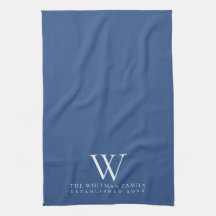 Family Monogram Elegant Classic Blue Kitchen