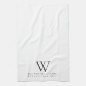 Family Monogram Elegant Kitchen Theedoek (Verticaal)