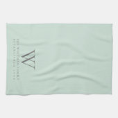 Family Monogram Elegant Sage Green Kitchen Theedoek (Horizontaal)