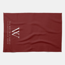 Family Monogram Red Kitchen Theedoek