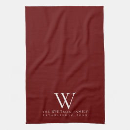 Family Monogram Red Kitchen Theedoek