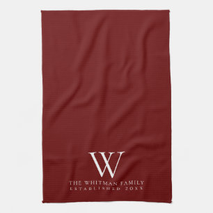 Family Monogram Red Kitchen Theedoek