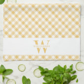 Family Monogram Sunny Yellow Pset Chic Farmhouse Theedoek (Gevouwen)