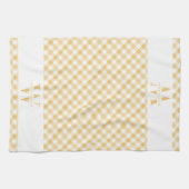 Family Monogram Sunny Yellow Pset Chic Farmhouse Theedoek (Horizontaal)