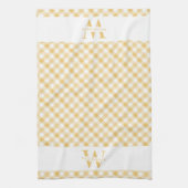 Family Monogram Sunny Yellow Pset Chic Farmhouse Theedoek (Verticaal)