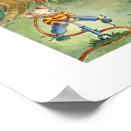 Family Mouse Summer Picnic Poster (Hoek)