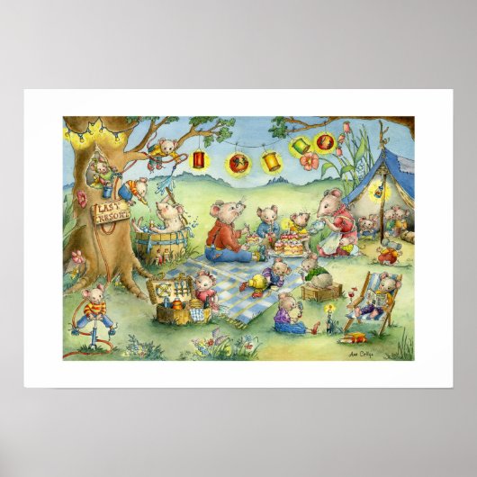 Family Mouse Summer Picnic Poster (Voorkant)