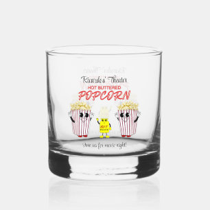 Family Movie Theater Leuk Popcorn Mascottes Rocks Whisky Glas