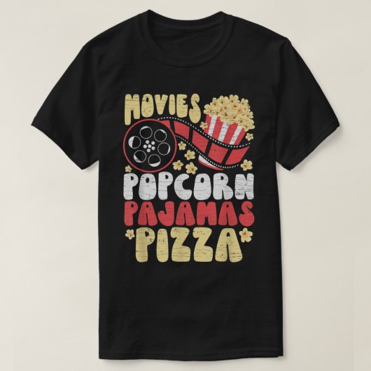 Family Movie Watching Night Popcorn  T-shirt (Design voorkant)