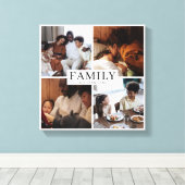 Family Multi Photo Simple Elegant Canvas Afdruk (Insitu (Houten vloer))