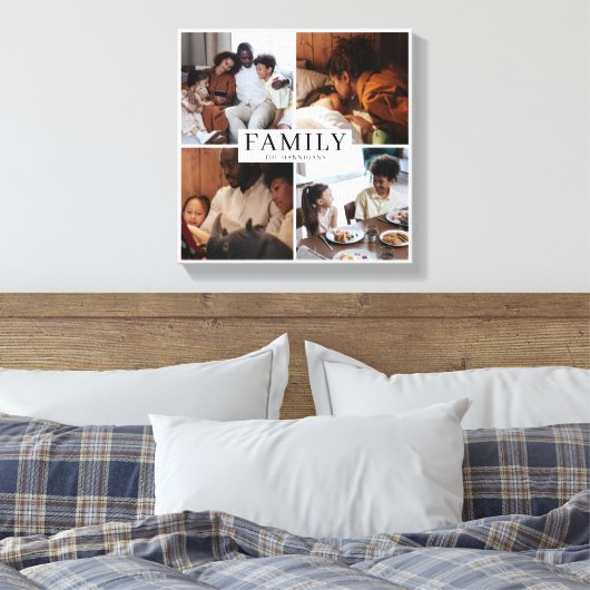 Family Multi Photo Simple Elegant Canvas Afdruk (Insitu (Slaapkamer))