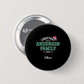 Family Name Christmas Santa Holiday Red Green T Sh Ronde Button 5,7 Cm (Voorkant /achterkant)