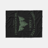 Family Name Christmas Tree Farm Retro  Fleece Deken (Voorkant (Horizontaal))