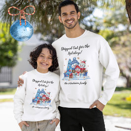 Family Name, Cute Snowman Family Dripped Out White Trui