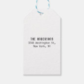 Family Name Modern Plain Professional Black White Cadeaulabel (Voorkant)