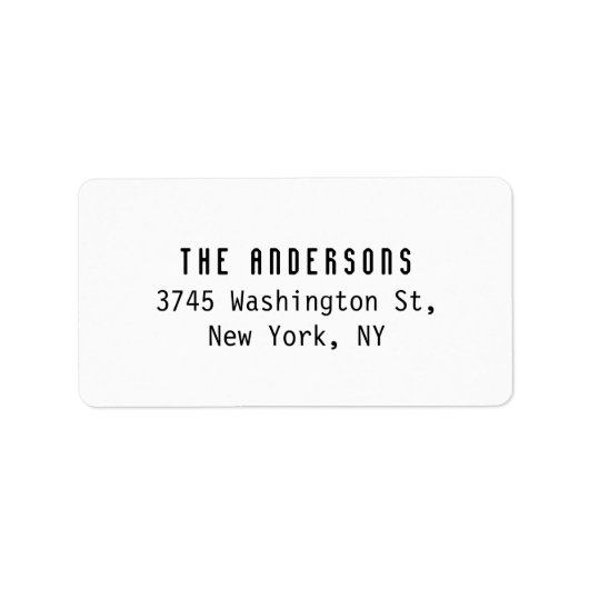 Family Name Modern Plain Professional Black White Etiket (Voorkant)