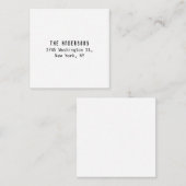 Family Name Modern Plain Professional Black White Informatiekaartje (Voorkant / Achterkant)