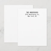 Family Name Modern Plain Professional Black White Notitiekaartje (Voorkant / Achterkant)
