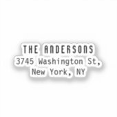 Family Name Modern Plain Professional Black White Sticker (Voorkant)