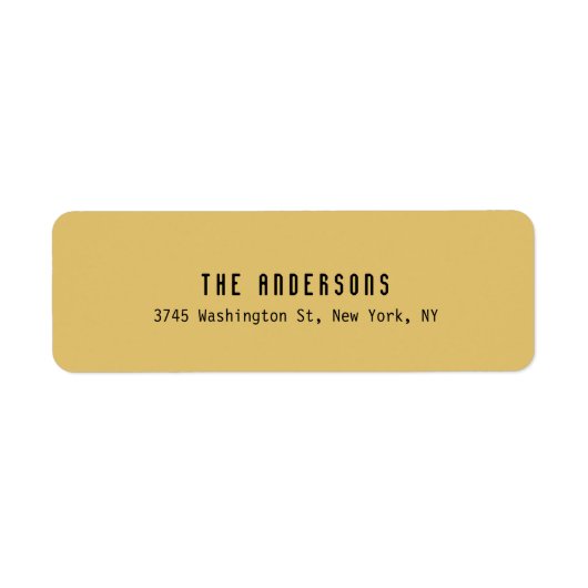 Family Name Modern Plain Professional Brass Yellow Etiket (Voorkant)