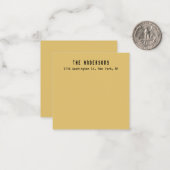 Family Name Modern Plain Professional Brass Yellow Notitiekaartje (Voorkant / Achterkant in situ)