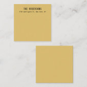 Family Name Modern Plain Professional Brass Yellow Notitiekaartje (Voorkant / Achterkant)