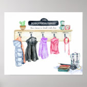 Family Name Personalized Mudroom Keepsake Print (Voorkant)