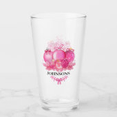 Family Name Pink Christmas Collection Piece Glas (Voorkant)