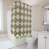 Family Name Spanish Tiles Flower Pattern Azulejos  Douchegordijn (In situ)