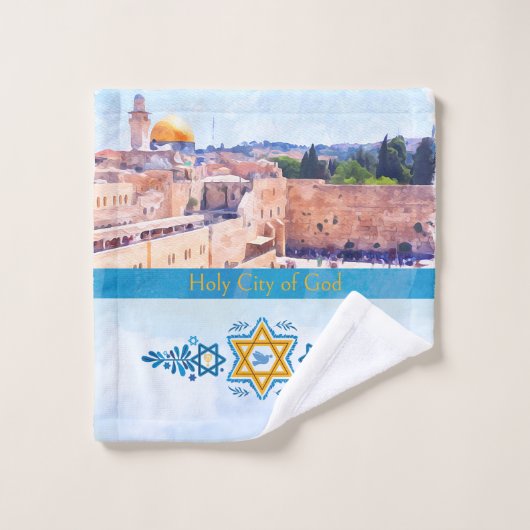 Family Name Temple Mount Jerusalem Bad Handdoek (Wasdoekje)