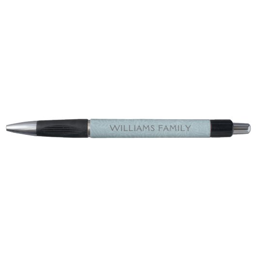 Family Name Vintage Blue Floral Botanical Pen (Voorkant)