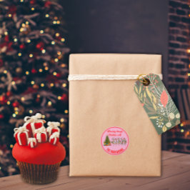 Family Name Whimsical Christmas Marching Reindeer Ronde Sticker