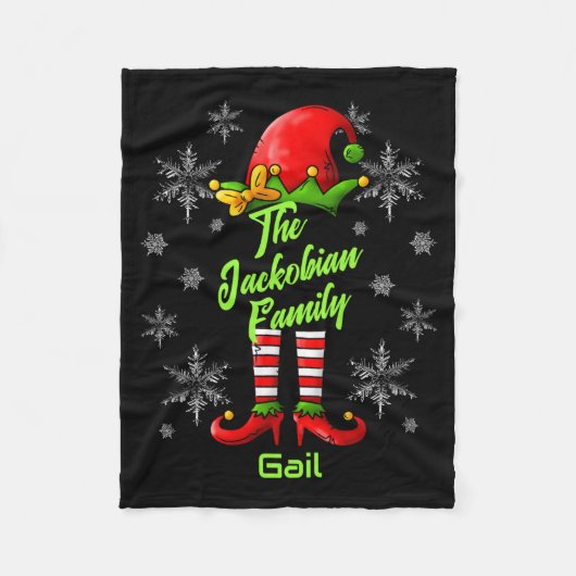 Family Name Year Reunion Matching Christmas Elf T  Fleece Deken (Voorkant)