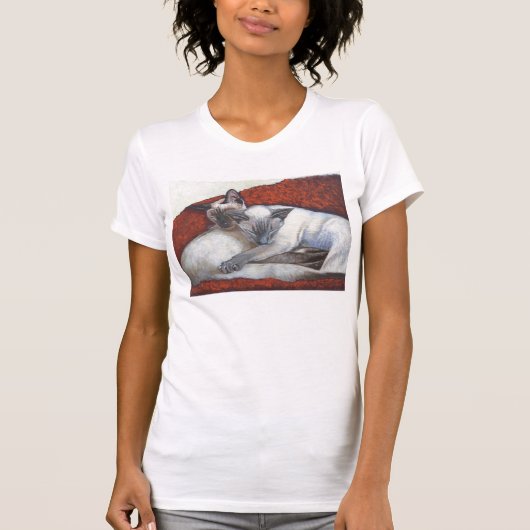Family Nap Siamese Cat T shirt (Voorkant)