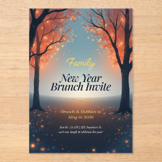 Family New Year Brunch Acrylic Invitation Acryl Uitnodigingen