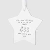 Family Of 3 Christmas Gonk Star Ornament (voorkant)
