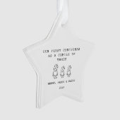 Family Of 3 Christmas Gonk Star Ornament (voorkant)