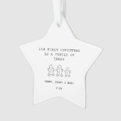 Family Of 3 Cute Gingerbread Men Star Ornament (voorkant)