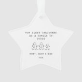 Family Of 3 Cute Gingerbread Men Star Ornament (voorkant)