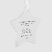 Family Of 3 Cute Gingerbread Men Star Ornament (voorkant)