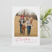 Family of 5 Christmas Photo Greetings Holiday Card Feestdagenkaart (Staand voorkant)