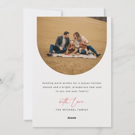 Family of 5 Christmas Photo Greetings Holiday Card Feestdagenkaart (Achterkant)