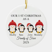 Family of Four Christmas, New Baby's First xmas Keramisch Ornament (Voorkant)