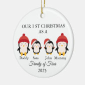 Family of Four Christmas, New Baby's First xmas Keramisch Ornament (Links)