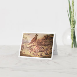 Family of Quail Woodland Nature Thank You Card Bedankkaart
