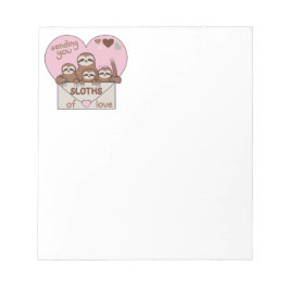 Family of Sloths with Envelope, Heart and Text Notitieblok
