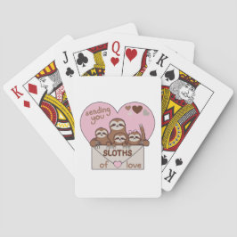  Family of Sloths with Envelope, Heart and Text Pokerkaarten
