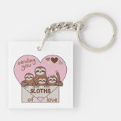 Family of Sloths with Envelope, Heart and Text Sleutelhanger (Achterkant)